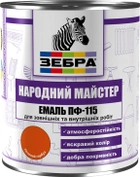 Эмаль Zebra ПФ-115 2.8 кг серия Народный Мастер Красная калина (4823048016149) - изображение 1