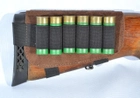 Патронташ на приклад на 6 патронов из замши Волмас (p05261) - изображение 2