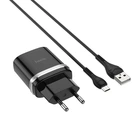 Зарядное устройство HOCO C12Q с быстрой зарядкой QC3.0 18W с кабелем Micro USB Black