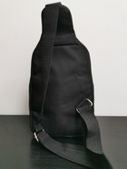 Тактична чоловіча однолямочная нагрудна сумка через плече чорна - зображення 3