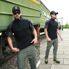 Тактическая футболка с коротким рукавом Lesko A416 Black Typhon M мужская на змейке с карманами камуфляжная (F_4251-12410) - изображение 3