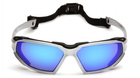 Балістичні окуляри із ущільнювачем Pyramex модель HIGHLANDER SILVER Ice Blue Mirror - зображення 2