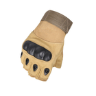 Тактичні рукавички Lesko E301 Sand Khaki M безпалі для військових спецслужб армійські - зображення 3