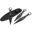Метальні ножі набір 3 штуки в чохлі K004 Чорний - зображення 2
