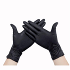Черные нитриловые перчатки нестерильные неопудренные для мастеров 100 шт/уп. размер L - изображение 2