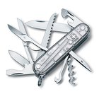 Складной нож Victorinox HUNTSMAN 91мм/15функ/сереб.прозр /штоп/ножн/пила/крюк Vx13713.T7 - изображение 1
