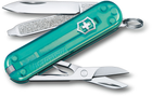 Складной нож Victorinox CLASSIC SD Colors Tropical Surf 58мм/1сл/7функ/голуб.прозр /ножн Vx06223.T24G