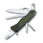 Складной нож Victorinox SWISS SOLDIER'S KNIFE 111мм/10функ/зел-черн.мат /одноруч/волн/lock/отверт/пила (блистер) Vx08461.MWCHB1 - зображення 1