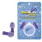 Беруши силиконовые Mack's AquaBlock (защита от воды) с контейнером, фиолетовые - изображение 1