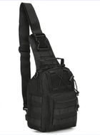 Тактичний Рюкзак Сумка Molle M-02 Black на 7 літрів через плече - зображення 1