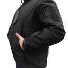 Тактическая куртка Soft Shell Lesko A001 Black L ветровка для мужчин с карманами водонепроницаемая (SKU_4255-12392) - изображение 4