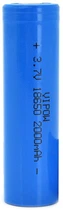 Аккумулятор Vipow 18650 Li-Ion ICR18650 FlatTop, 2000 мАч, 3.7V 1 шт Blue (ICR18650-2000mAhFT)