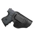Кобура Kosibate внутрішньочеревна шкіряна відкрита для Glock 19 чорна (Glock_19) - зображення 1