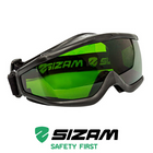 Очки защитные для сварщика герметичные с панорамной линзой 2893 Sizam Vulcan Vision зеленые 35072 - изображение 2