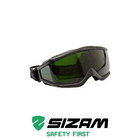 Очки защитные для сварщика герметичные с панорамной затемненной линзой 2895 Sizam Vulcan Vision зеленые 35073 - изображение 2