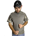 Тактическая футболка с коротким рукавом Lesko A416 Camouflage ACU XXL мужская на змейке камуфляжная (K/OPT2-4251-12416) - изображение 6