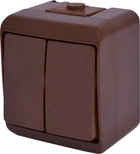 Выключатель 2-двухклавишный ETI IP54 VHE-2-KR коричневый 4668041