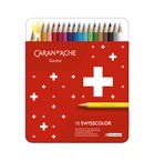 Набір Водостійких Олівців Caran d'Ache Swisscolor Металевий бокс, 18 кольорів (7630002342575)