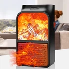 Термовентилятор (обогреватель) c имитацией камина Flame Heater с пультом Black