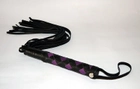 Плетка кожаная 24 хвоста с плетеной ручкой цвет черно-фиолетовый (16775229000000000) - изображение 1