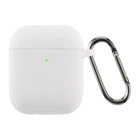 Силиконовый чехол для наушников Apple AirPods 2, Hang Case, белый, ультратонкий защитный кейс толщиной 2 мм, защита от царапин, пыли и ударов, компактный, с карабином для крепления, ArmorStandart (ARM59695)