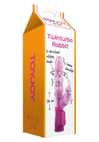 Вібратор Twinturbo Rabbit Vibrator Pink (Toy Joy) (03655000000000000) - зображення 3
