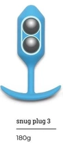 Професійна анальна пробка B-Vibe Snug Butt Plug 3 колір блакитний (+21793008000000000) - зображення 1