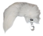 Анальная пробка Crystal Minx Tail Plug с натуральным мехом арктической мраморной лисы (13128000000000000) - изображение 2