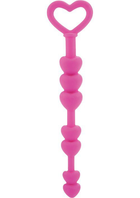 Анальні кульки у формі сердечок Lia Love Beads Silicone колір рожевий (11844016000000000) - зображення 1