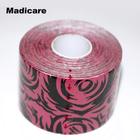 Кінезіо тейп Kinesiology Tape Madicare з принтом 5см х 5м рожевий з тату-принтом - зображення 1