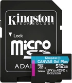Kingston MicroSDXC 512GB Canvas Go! Plus Class 10 UHS-I U3 V30 A2 + SD-адаптер (SDCG3/512GB) - изображение 1