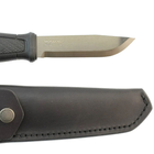 Нож фиксированный Mora Garberg Carbon (длина: 229мм, лезвие: 109мм, черн), черный, ножны кожа - изображение 2