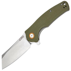 Нож складной CJRB Crag (длина: 207мм, лезвие: 87мм), оливковый - изображение 1