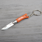 2 в 1 - нож складной + брелок Opinel Keychain №2 Inox (длина: 80мм, лезвие: 35мм), оранжевый - изображение 4