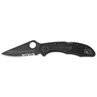 Ніж Spyderco Delica 4 Plain/Serrated, Black Blade (C11PSBBK)