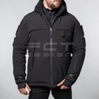 Куртка тактическая FCTdesign зимняя Патрол Софтшелл 48-50 черная - изображение 3
