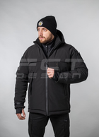 Куртка тактическая FCTdesign зимняя Патрол Софтшелл 60-62 черная - изображение 4