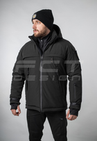Куртка тактическая FCTdesign зимняя Патрол Софтшелл 60-62 черная - изображение 5