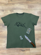 Чоловіча футболка принт Кабанчик XXL темний хакі - зображення 2