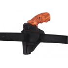 Кобура Револьвер 2,5 поясная + скрытого внутрибрючного ношения формованная с клипсой (кожа, черная) - изображение 3