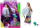 Кукла Barbie GYJ78 - Extra Doll Радужное платье Синяя куртка с рюшами