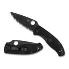 Карманный нож Spyderco Tenacious Black Blade FRN, серейтор (C122SBBK) - изображение 2