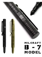 Ручка тактична B7 Milcraft Авіаційний алюміній Чорна - зображення 2