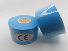 Кінезіо тейп Kinesiology tape 3,8 см х 5 м голубий - зображення 2