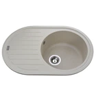 Мойка для кухни GLOBUS LUX гранитная OHARA 770x500мм овальная врезная без сифона бежевая 000021079