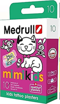 Пластир медичний Medrull дитячий Тату "Mi Kids", з полімерного матеріалу, розмір 25 мм х 57 мм, №10 - зображення 1