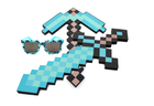 Алмазный набор оружия Майнкрафт VIP (Алмазный Меч + Алмазная Кирка + Очки Пиксельные) Minecraft (6359)