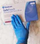 Перчатки нитриловые Medicom SoftTouch голубые синие одноразовые смотровые размер S 100 штук 50 пар - изображение 1
