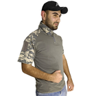 Мужская футболка тактическая с коротким рукавом Lesko A416 Camouflage ACU XL на змейке с карманами камуфляжная (F_4251-12415) - изображение 2