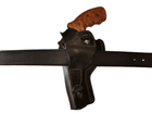 Кобура Револьвер 4 оперативная, поясная, скрытого внутрибрючного ношения формованная с клипсой (кожа, чёрная) - изображение 6